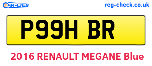 P99HBR are the vehicle registration plates.