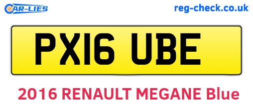 PX16UBE are the vehicle registration plates.
