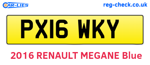 PX16WKY are the vehicle registration plates.
