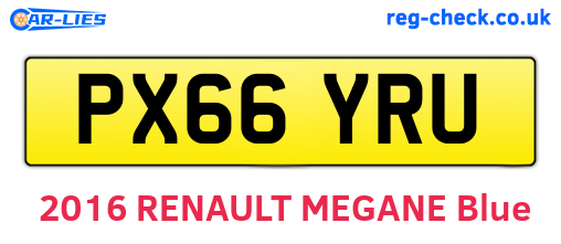 PX66YRU are the vehicle registration plates.