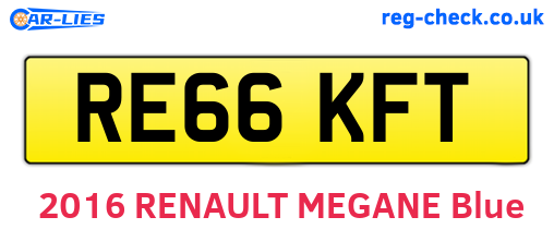 RE66KFT are the vehicle registration plates.