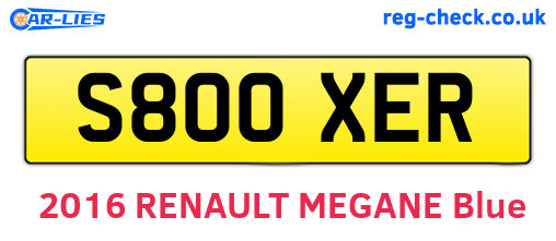 S800XER are the vehicle registration plates.