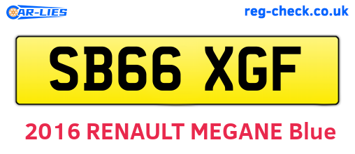 SB66XGF are the vehicle registration plates.
