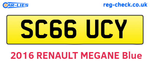SC66UCY are the vehicle registration plates.
