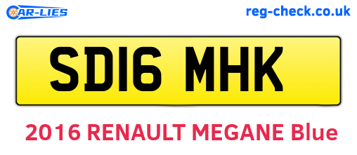 SD16MHK are the vehicle registration plates.