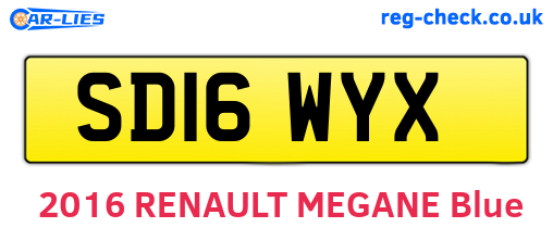 SD16WYX are the vehicle registration plates.