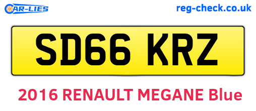 SD66KRZ are the vehicle registration plates.