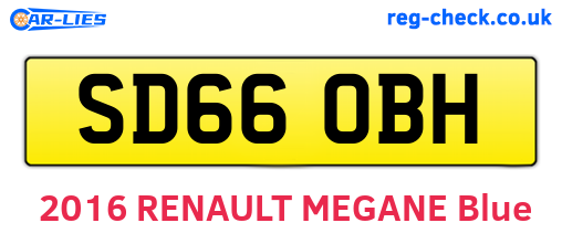SD66OBH are the vehicle registration plates.