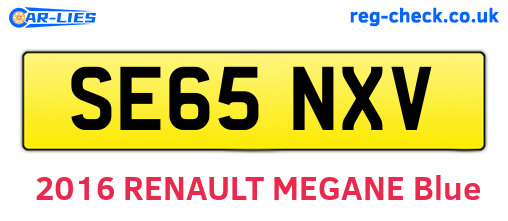 SE65NXV are the vehicle registration plates.