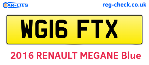 WG16FTX are the vehicle registration plates.