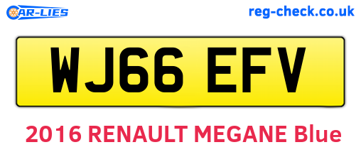 WJ66EFV are the vehicle registration plates.