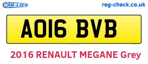 AO16BVB are the vehicle registration plates.