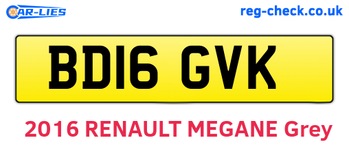 BD16GVK are the vehicle registration plates.