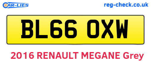 BL66OXW are the vehicle registration plates.