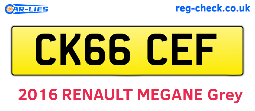 CK66CEF are the vehicle registration plates.