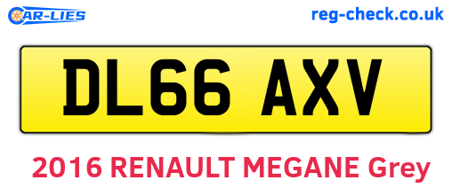 DL66AXV are the vehicle registration plates.