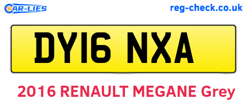 DY16NXA are the vehicle registration plates.