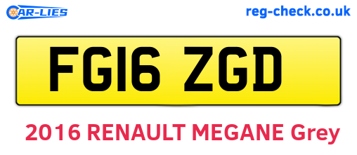 FG16ZGD are the vehicle registration plates.