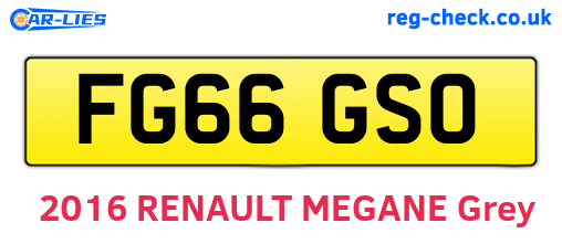 FG66GSO are the vehicle registration plates.