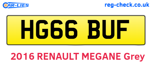 HG66BUF are the vehicle registration plates.