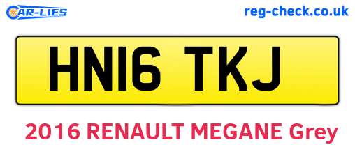 HN16TKJ are the vehicle registration plates.
