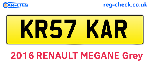 KR57KAR are the vehicle registration plates.