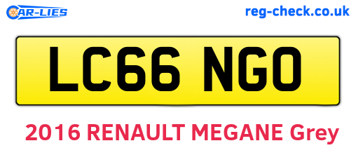 LC66NGO are the vehicle registration plates.