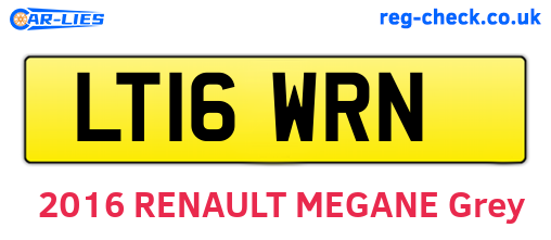 LT16WRN are the vehicle registration plates.