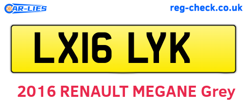 LX16LYK are the vehicle registration plates.