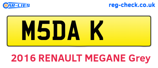 M5DAK are the vehicle registration plates.