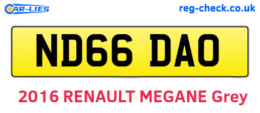 ND66DAO are the vehicle registration plates.