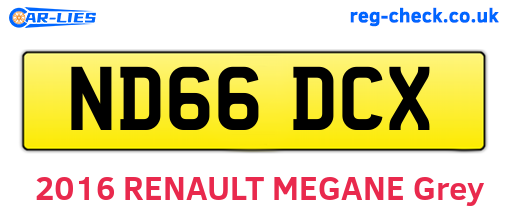 ND66DCX are the vehicle registration plates.