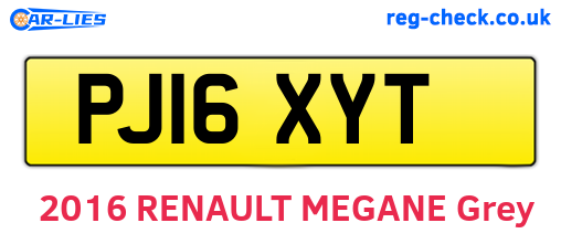 PJ16XYT are the vehicle registration plates.