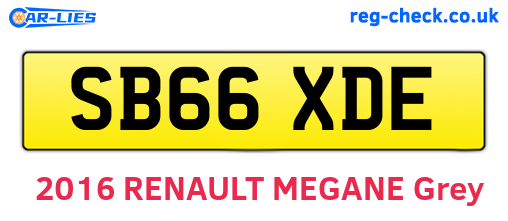 SB66XDE are the vehicle registration plates.