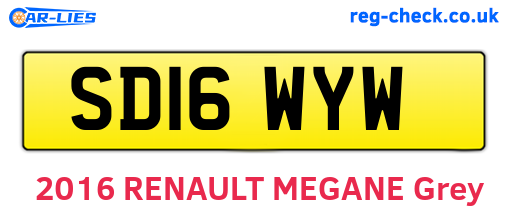 SD16WYW are the vehicle registration plates.
