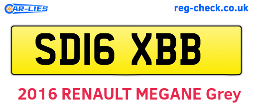 SD16XBB are the vehicle registration plates.