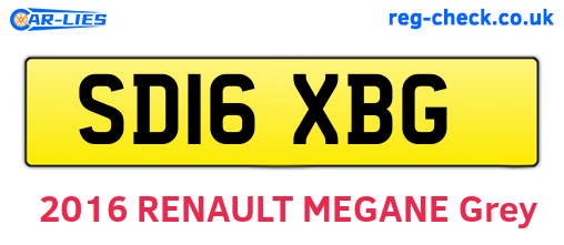 SD16XBG are the vehicle registration plates.