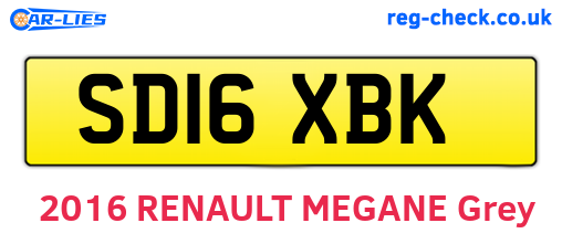 SD16XBK are the vehicle registration plates.