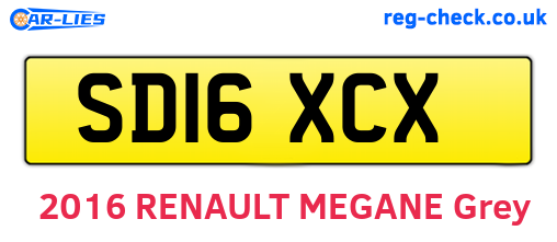 SD16XCX are the vehicle registration plates.