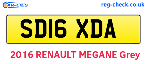 SD16XDA are the vehicle registration plates.