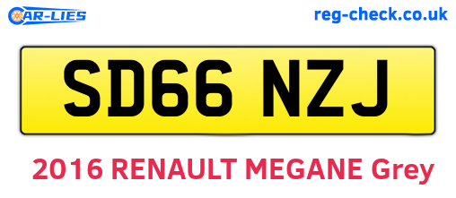 SD66NZJ are the vehicle registration plates.