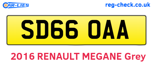 SD66OAA are the vehicle registration plates.
