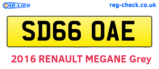 SD66OAE are the vehicle registration plates.
