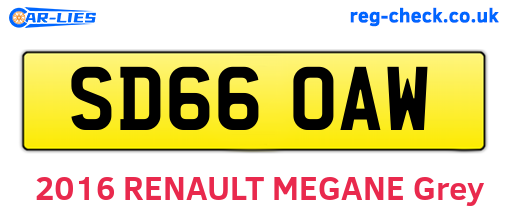 SD66OAW are the vehicle registration plates.
