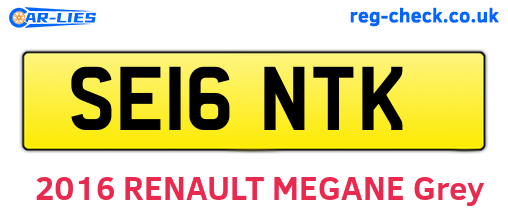 SE16NTK are the vehicle registration plates.