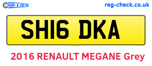 SH16DKA are the vehicle registration plates.