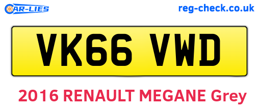 VK66VWD are the vehicle registration plates.