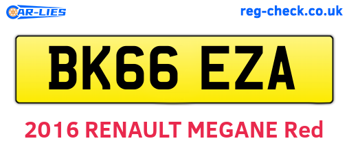 BK66EZA are the vehicle registration plates.