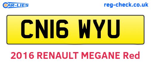 CN16WYU are the vehicle registration plates.