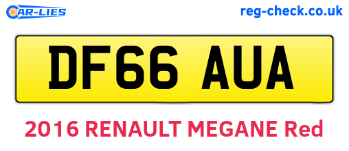 DF66AUA are the vehicle registration plates.